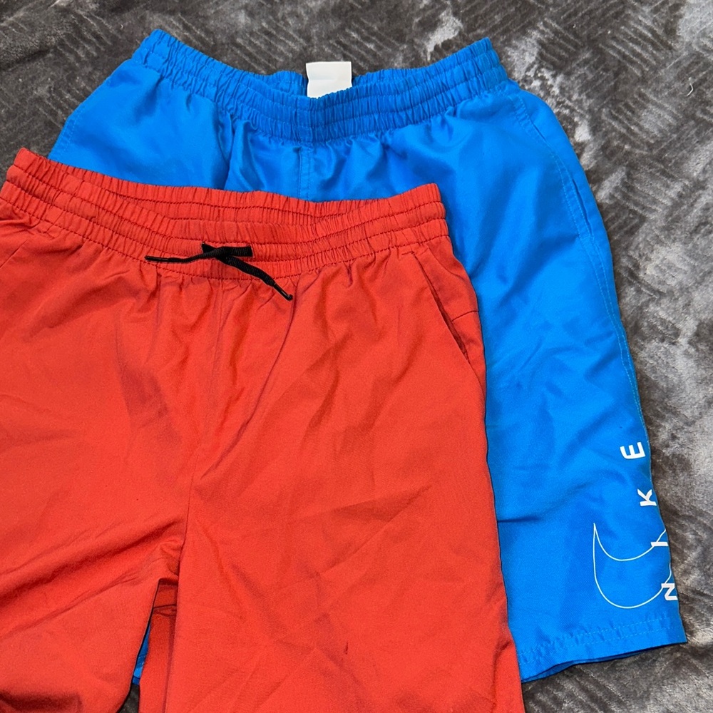 Nike Kids Red and Blue Athletic/Swimming Shorts